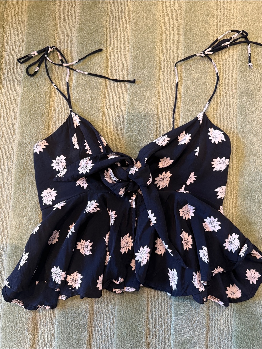 Faithfull the Brand Floral Tie-Front Peplum Camisole